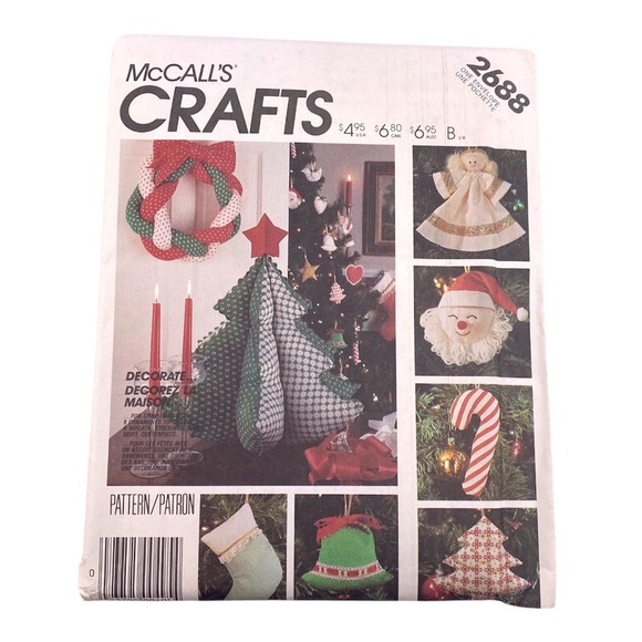 🪡 McCall's Traditionnal Christmas Decor Craft Sewing Pattern 2688 - Picture 5 of 6